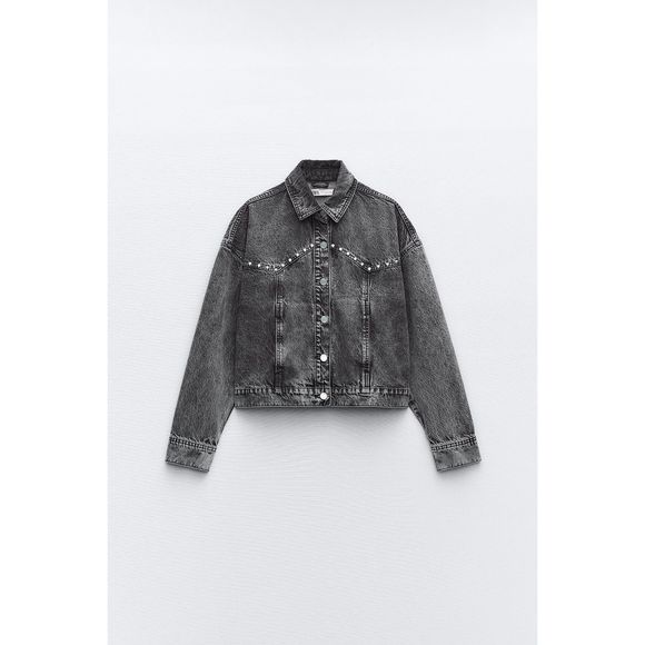 ZARA STUDDED Z1975 DENIM JACKET - Picture 9 of 9